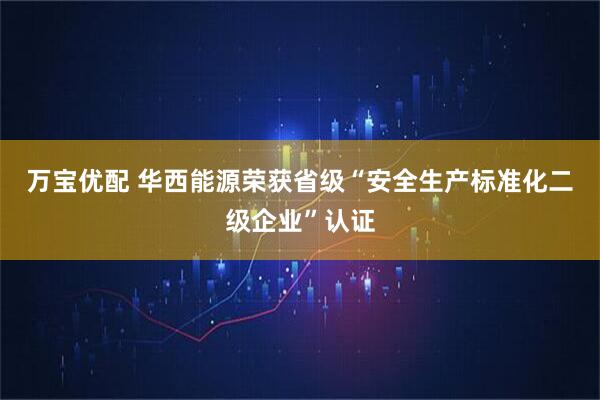 万宝优配 华西能源荣获省级“安全生产标准化二级企业”认证